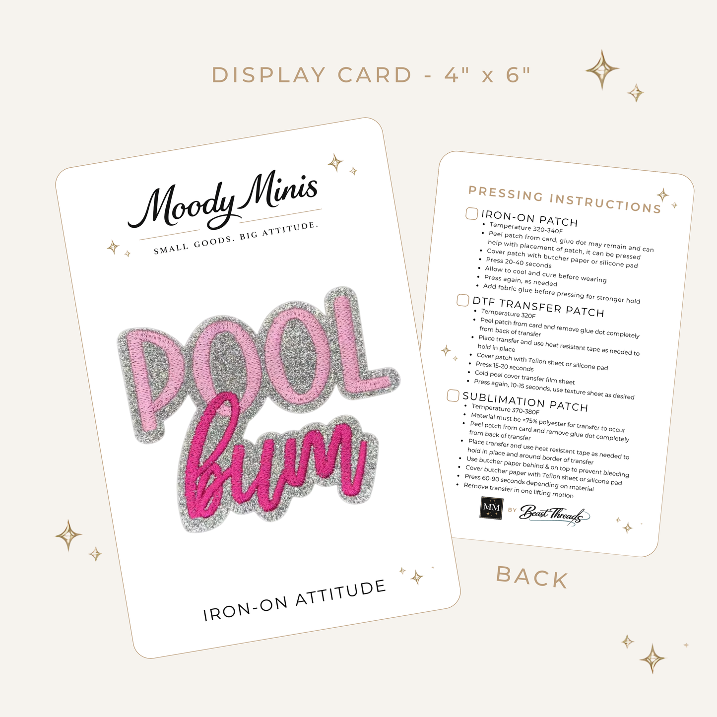 Pool Bum Glitter Embroidered Patch