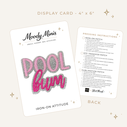 Pool Bum Glitter Embroidered Patch