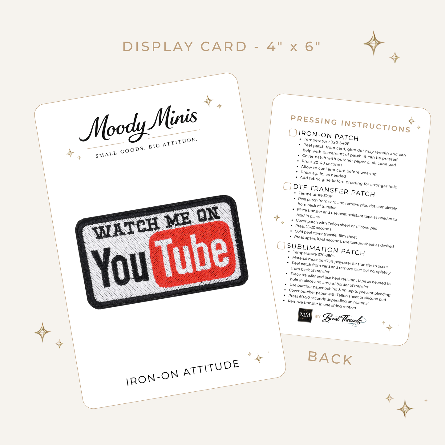Watch Me On YouTube Embroidered Patch- RTS