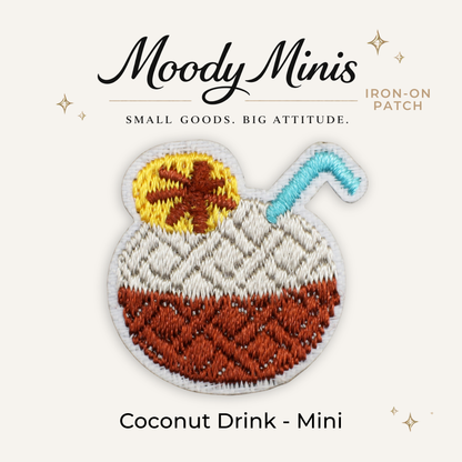Coconut Drink Embroidered Patch