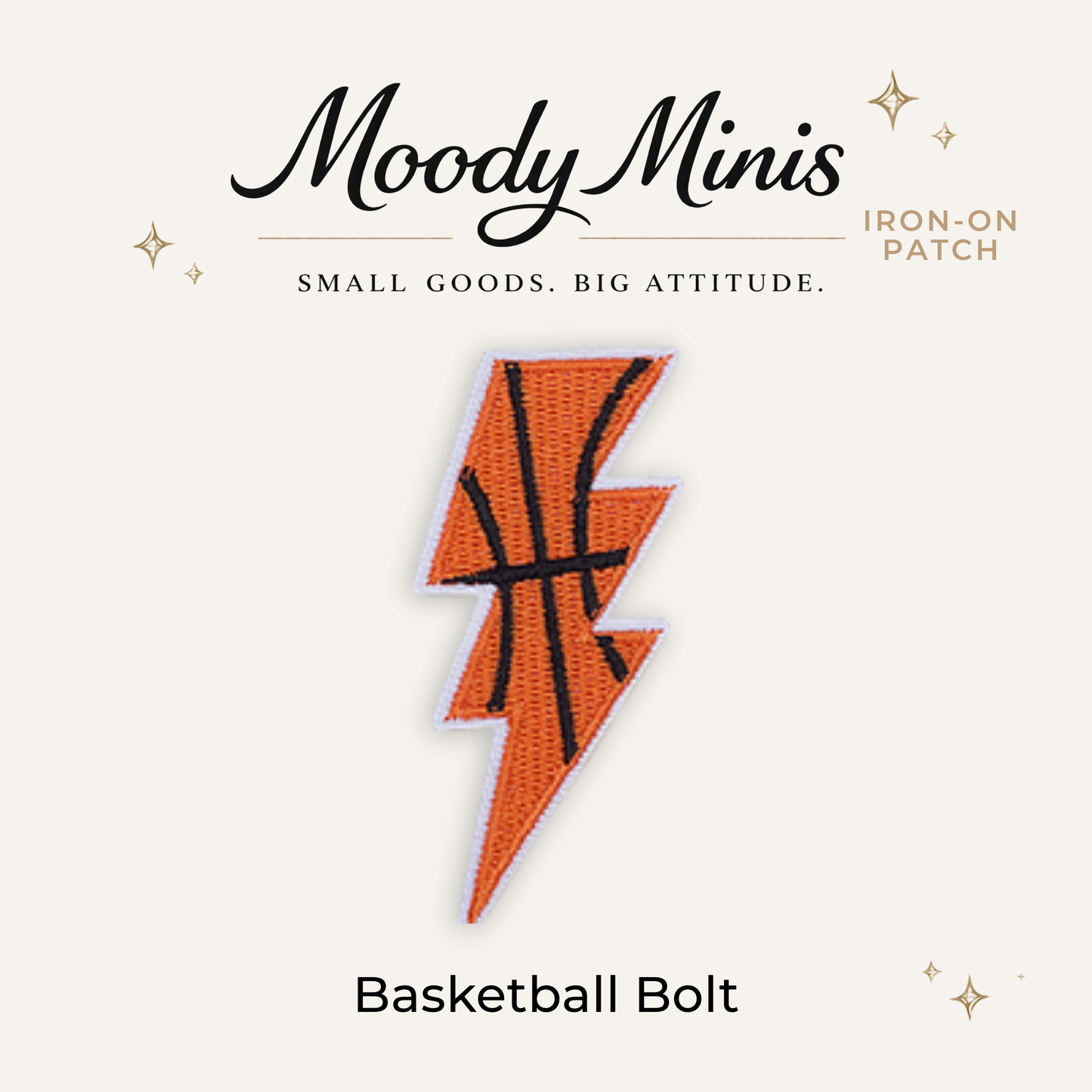Basketball Bolt Embroidered Patch