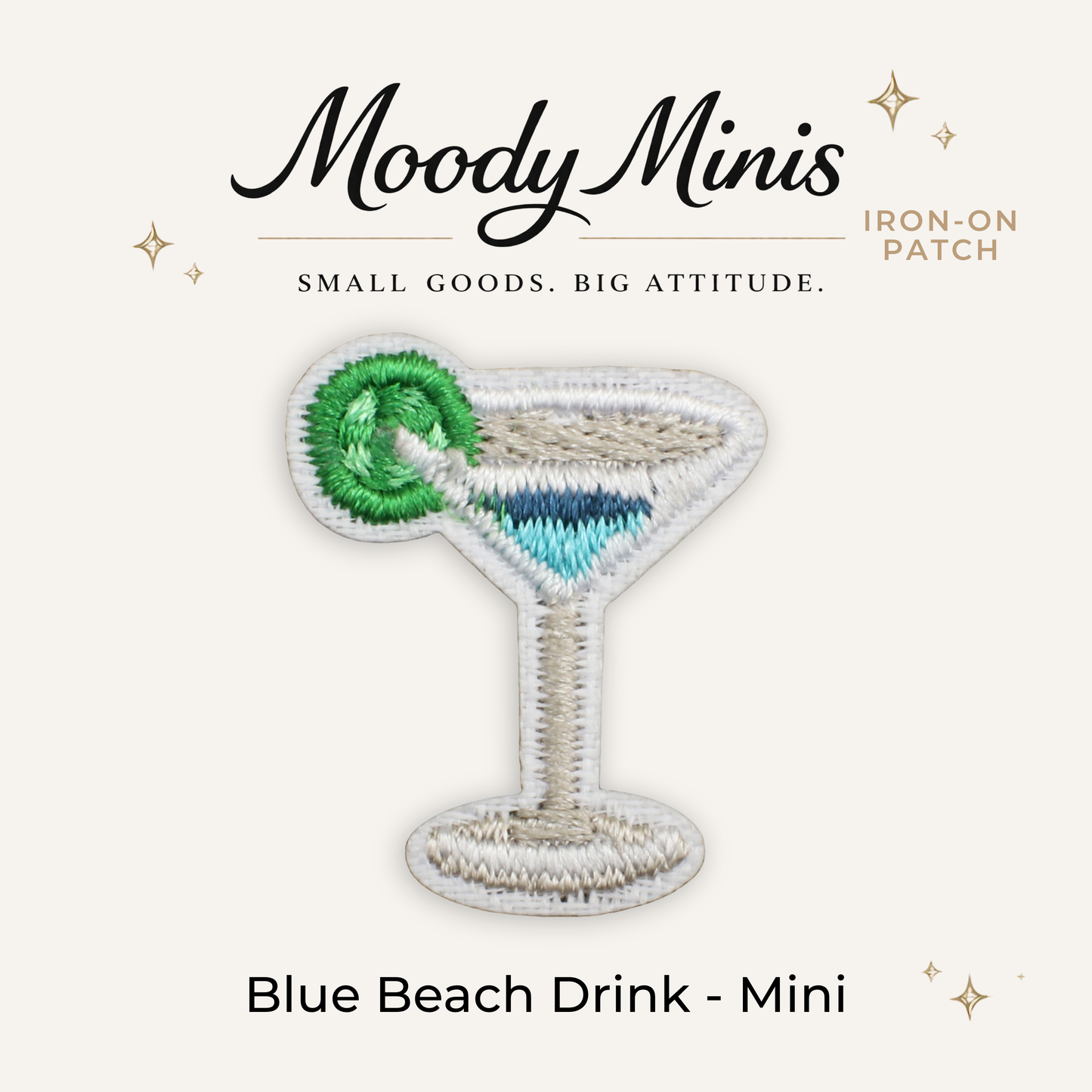 Blue Beach Drink Embroidered Patch