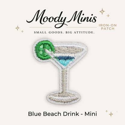 Blue Beach Drink Embroidered Patch