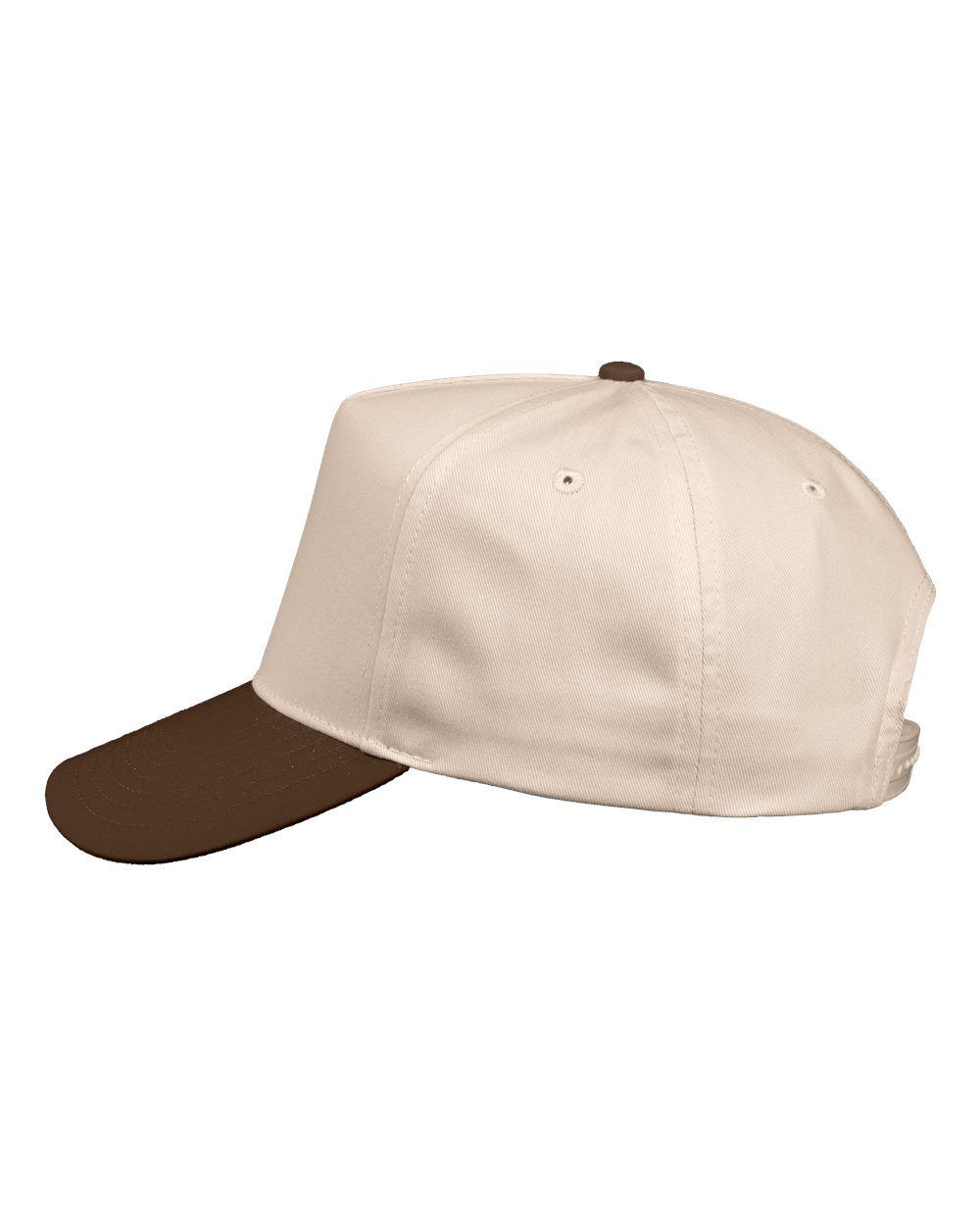 Valucap 8869 - Five Panel Twill Cap Natural/Brown