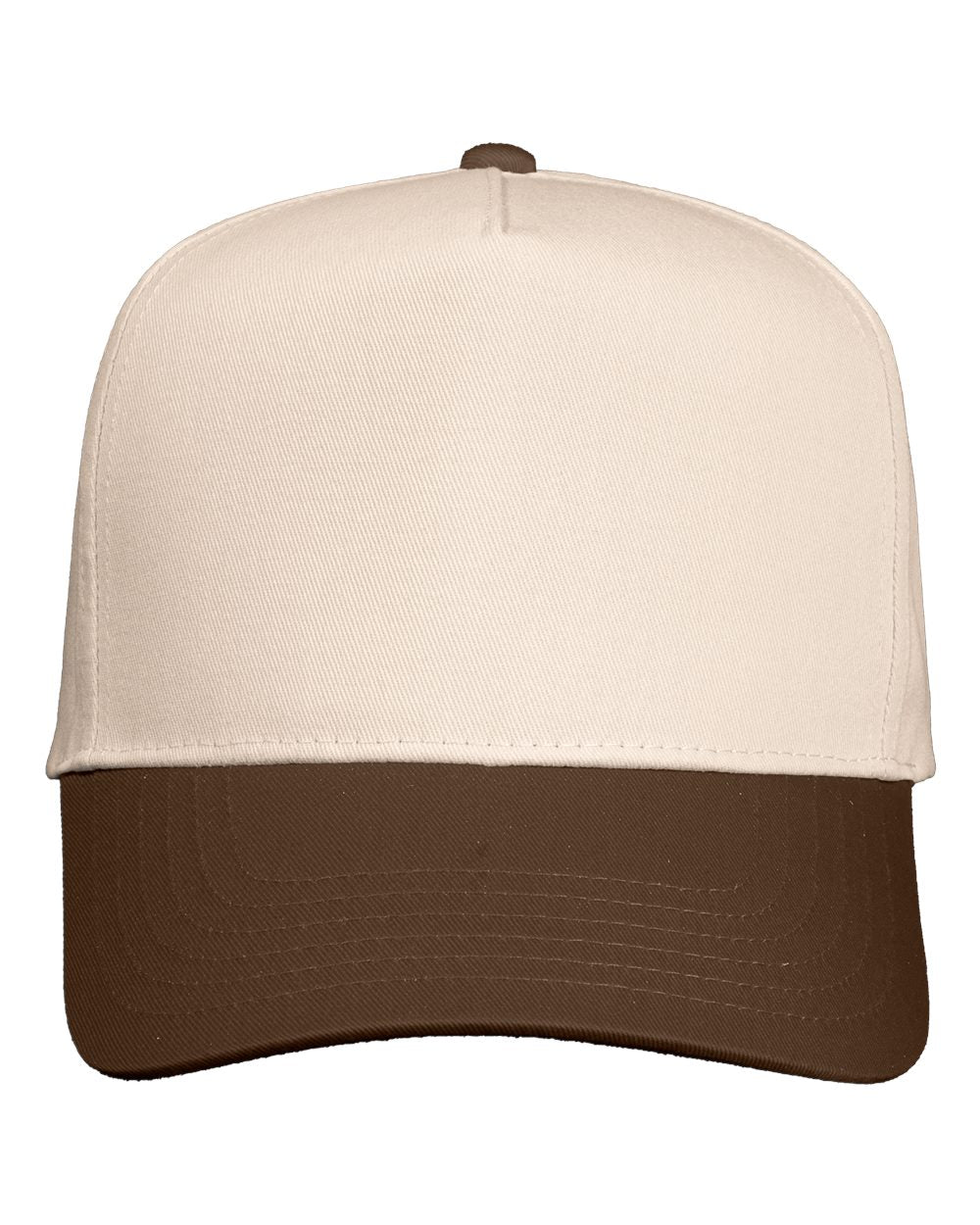 Valucap 8869 - Five Panel Twill Cap Natural/Brown