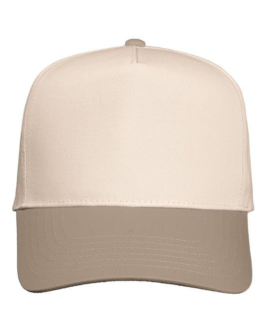 Valucap 8869 - Five Panel Twill Cap Natural/Khaki