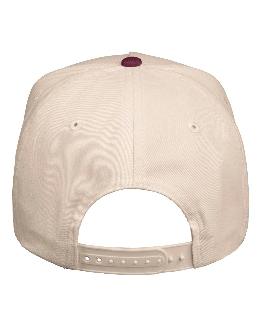 Valucap 8869 - Five Panel Twill Cap Natural/Maroon